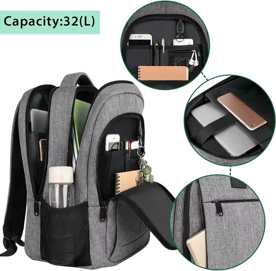 MaberLondon® Laptop Rugzak 13″-15,6″ - Waterbestendig, Anti-3
