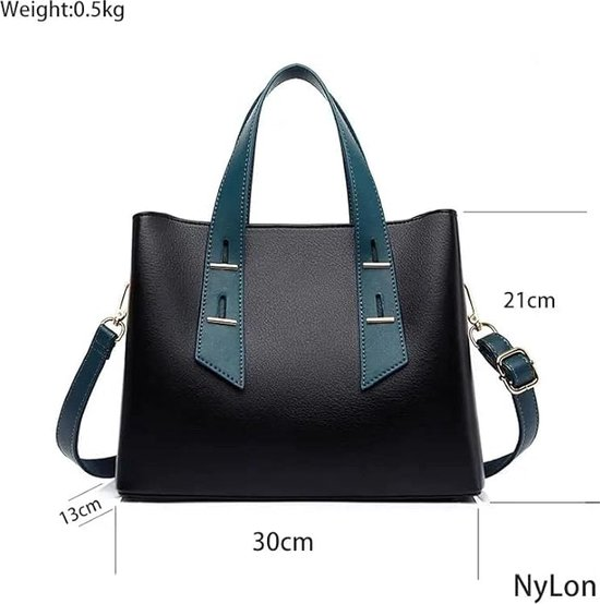 Stijlvolle Designer Schoudertas voor Dames - Luxe (blauwe band)-6