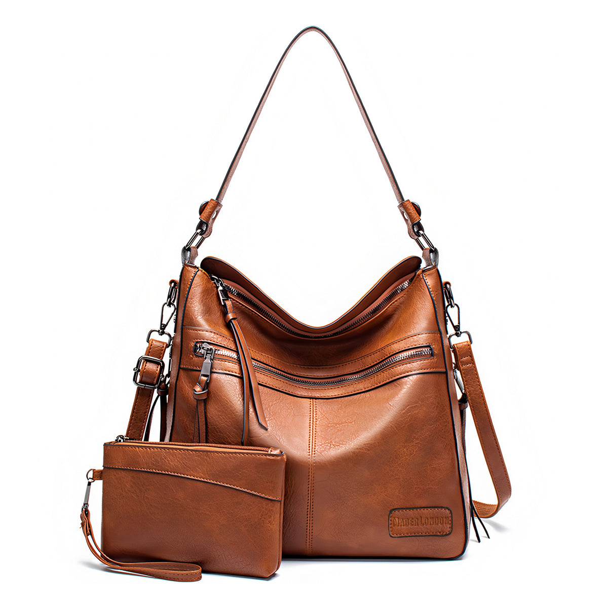 Soft Hobo Shoulder Bag with Matching Pouch - Bestseller