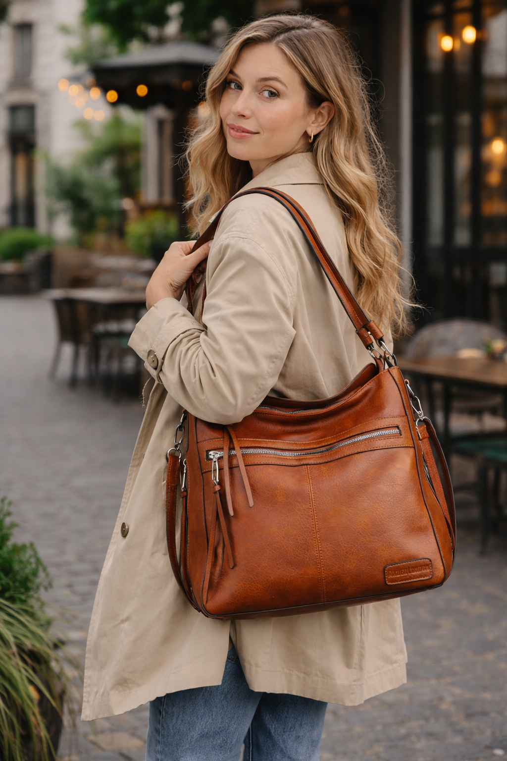 Soft Hobo Shoulder Bag with Matching Pouch - Bestseller