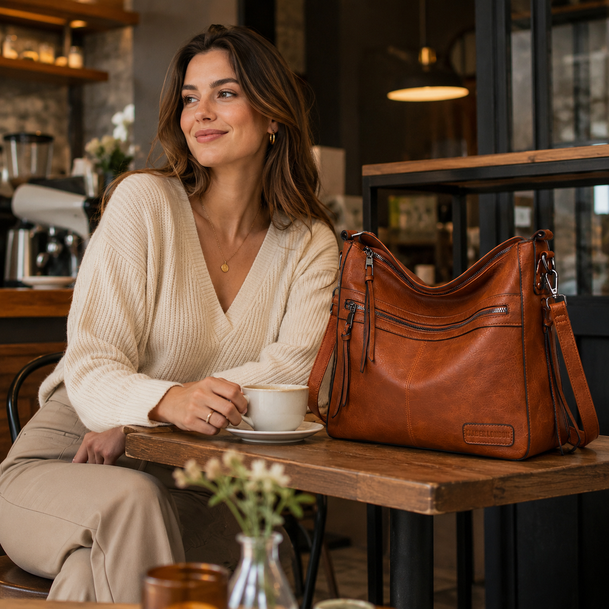 Soft Hobo Shoulder Bag with Matching Pouch - Bestseller